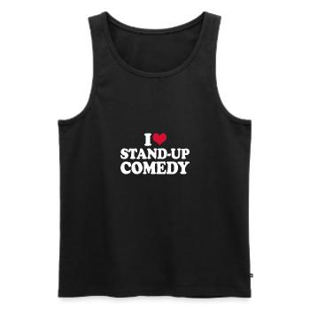 I Love Stand-Up Comedy - Men's Premium Organic Tank Top - black - Front - Michal (187cm)