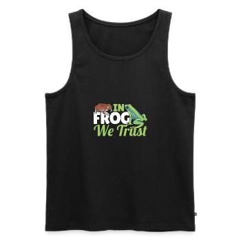 Funny In Frog We Trust Amphibian Toad Herpetologis - Men's Premium Organic Tank Top - black - Front - AI Model Male 178 light (178cm)