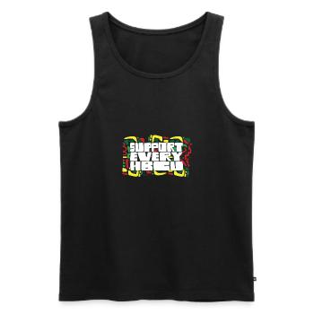 Je soutiens tous les anciens élèves de HBCU Enseignant noir - Débardeur bio Premium Homme - noir - Devant - AI Model Male 178 light (178cm)