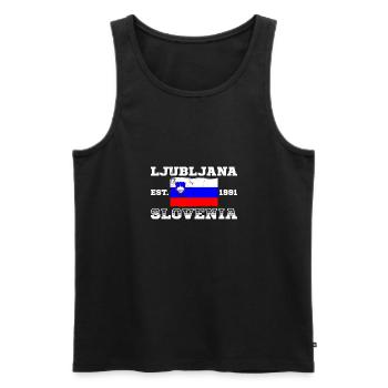 Slowenien Urlaub Slovenija Flagge Balkanland - Männer Premium Bio Tank Top - Schwarz - Vorne - Michal (187cm)