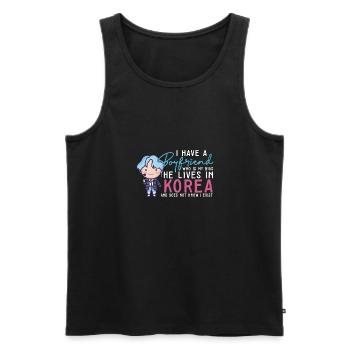 Kpop Idol Fan K Amant de drame J’aime la Corée J’ai un - Débardeur bio Premium Homme - noir - Devant - AI Model Male 178 light (178cm)