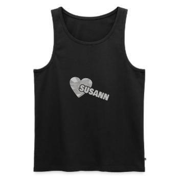 Susann als Liebe - Männer Premium Bio Tank Top - Schwarz - Vorne - Michal (187cm)