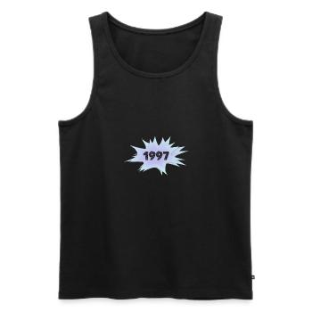 1997 - Men's Premium Organic Tank Top - black - Front - AI Model Male 178 light (178cm)
