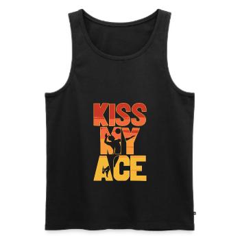 Kiss my ace cool cool volleyball saying english - Men's Premium Organic Tank Top - black - Front - Michal (187cm)