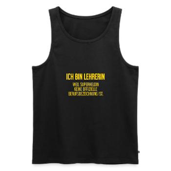 Lehrerin - Mein offizieller Superhelden-Beruf! - Männer Premium Bio Tank Top - Schwarz - Vorne - Michal (187cm)