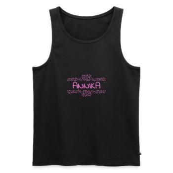 First name Annika - Men's Premium Organic Tank Top - black - Front - AI Model Male 178 light (178cm)