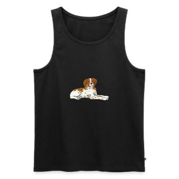 French Brittany Spaniel Epagneul Breton Gift - Men's Premium Organic Tank Top - black - Front - AI Model Male 178 light (178cm)