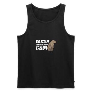 Rongeur Capybara - Débardeur bio Premium Homme - noir - Devant - Michal (187cm)
