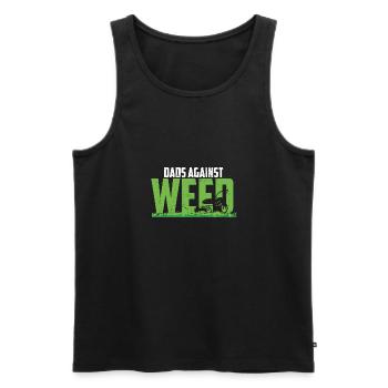 Lawnmowing Father Dads Against Weed Funny - Männer Premium Bio Tank Top - Schwarz - Vorne - Michal (187cm)