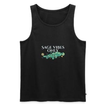 Burning Sage Vibes Only Smudge Sticks Healing - Men's Premium Organic Tank Top - black - Front - AI Model Male 178 light (178cm)