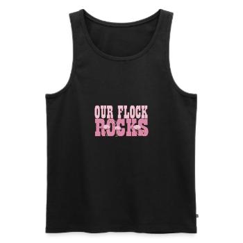 Flamingo Our Flock Rocks Family Summer Vacation - Männer Premium Bio Tank Top - Schwarz - Vorne - AI Model Male 178 light (178cm)