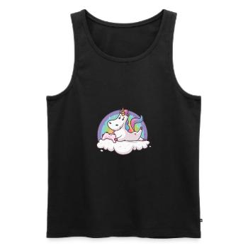 Einhorn Gamer - Männer Premium Bio Tank Top - Schwarz - Vorne - Michal (187cm)