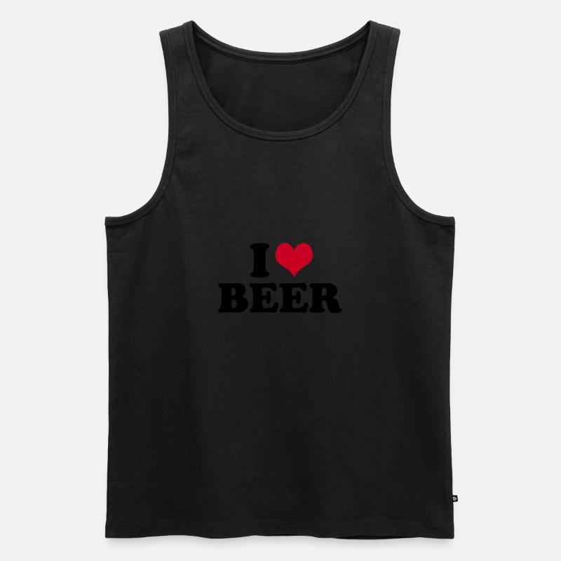 I Love Beer Bier - Männer Premium Bio Tank Top - Schwarz