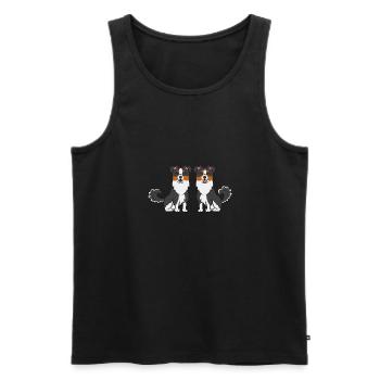 Miniature Australian Shepherd - Men's Premium Organic Tank Top - black - Front - Michal (187cm)