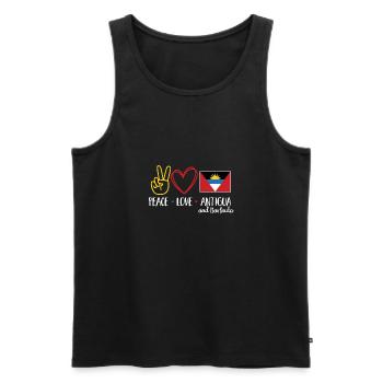 Flag of Antigua and Barbuda - Men's Premium Organic Tank Top - black - Front - AI Model Male 178 light (178cm)