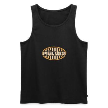 Müller as a job - Men's Premium Organic Tank Top - black - Front - AI Model Male 178 light (178cm)