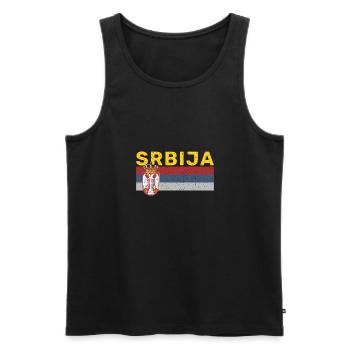 Serbien Serbisch Balkan Srbija Adler Patriotisch S - Männer Premium Bio Tank Top - Schwarz - Vorne - Michal (187cm)