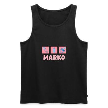 Pacifier Marko - Men's Premium Organic Tank Top - black - Front - AI Model Male 178 light (178cm)