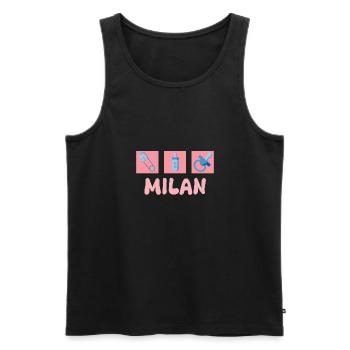 Pacifier Milan - Men's Premium Organic Tank Top - black - Front - AI Model Male 178 light (178cm)
