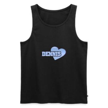 Dennis as gold - Men's Premium Organic Tank Top - black - Front - Michal (187cm)