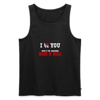 I Love But I've Chosen Rock and Roll - Men's Premium Organic Tank Top - black - Front - AI Model Male 178 light (178cm)