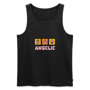 First name Angelie - Men's Premium Organic Tank Top - black - Front - Michal (187cm)