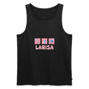 Larisa comme tétine - Débardeur bio Premium Homme - noir - Devant - AI Model Male 178 light (178cm)