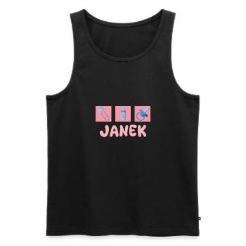 Cadeau pour Janek - Débardeur bio Premium Homme - noir - Devant - Michal (187cm)