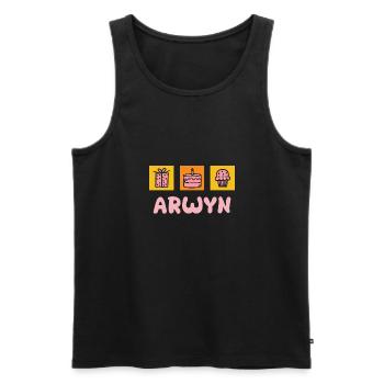 Vorname Arwyn - Männer Premium Bio Tank Top - Schwarz - Vorne - Michal (187cm)