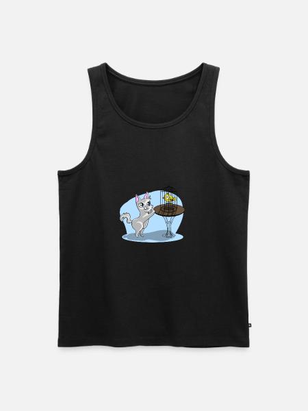Cat with bird - Men's Premium Organic Tank Top - black