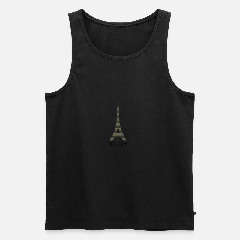 Eiffelturm - Männer Premium Bio Tank Top - Schwarz