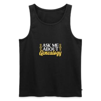 Généalogie Généalogie Généalogiste - Débardeur bio Premium Homme - noir - Devant - Michal (187cm)