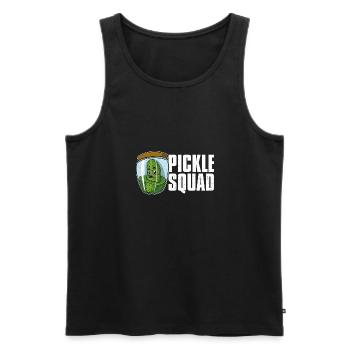 Concombres Aliments sains Cornichons végétaliens - Débardeur bio Premium Homme - noir - Devant - AI Model Male 178 light (178cm)