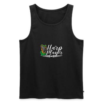 Harfenist Keltische Harfe Irisch Irland Musiker - Männer Premium Bio Tank Top - Schwarz - Vorne - Michal (187cm)