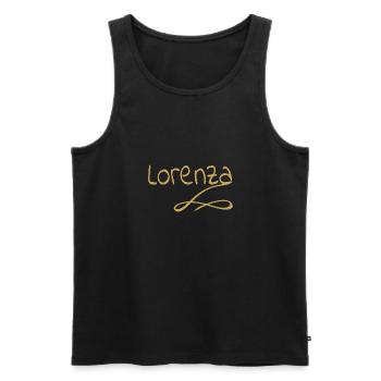 Geschenk für lorenza - Männer Premium Bio Tank Top - Schwarz - Vorne - Michal (187cm)