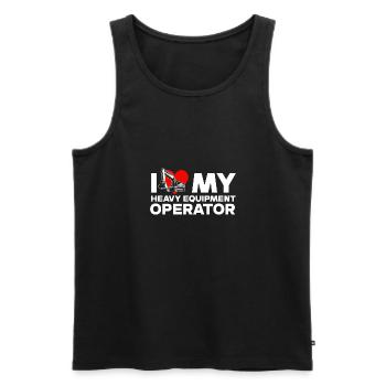 Construction machinery operator Excavator driver Excavator driver Construction workers - Men's Premium Organic Tank Top - black - Front - AI Model Male 178 light (178cm)