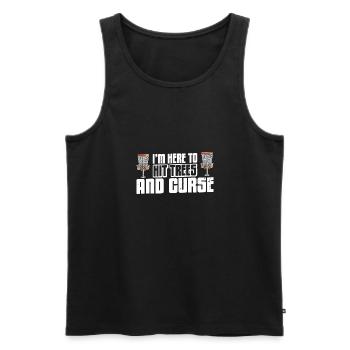 Frisbee Discgolf Disc Golf Sportart Werfen - Männer Premium Bio Tank Top - Schwarz - Vorne - AI Model Male 178 light (178cm)