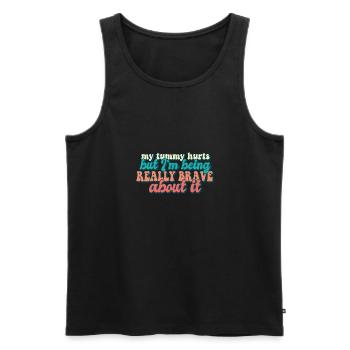 Tummy Ache Survivor My Tummy Hurts Funny Food - Men's Premium Organic Tank Top - black - Front - Michal (187cm)