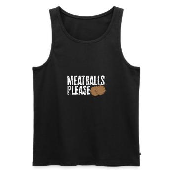 Boulettes de viande Italie Cuisine italienne - Débardeur bio Premium Homme - noir - Devant - Michal (187cm)