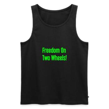 Freedom on Two Wheels - Cyclist Design - Men's Premium Organic Tank Top - black - Front - Michal (187cm)