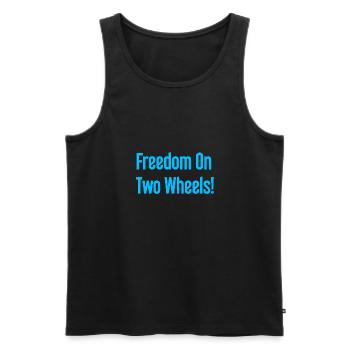 Freedom on Two Wheels - Cyclist Design - Men's Premium Organic Tank Top - black - Front - Michal (187cm)