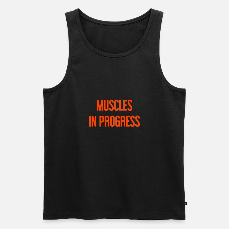 Muscles in Progress - Männer Premium Bio Tank Top - Schwarz