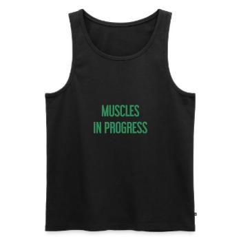 Muscles en progression - Débardeur bio Premium Homme - noir - Devant - AI Model Male 178 light (178cm)