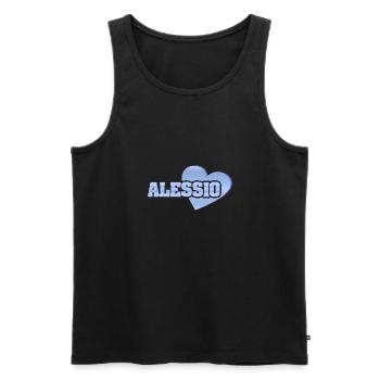 Alessio als Gold - Männer Premium Bio Tank Top - Schwarz - Vorne - AI Model Male 178 light (178cm)