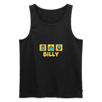 First name Billy - Men's Premium Organic Tank Top - black - Front - AI Model Male 178 light (178cm)