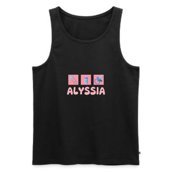 Geschenk für Alyssia - Männer Premium Bio Tank Top - Schwarz - Vorne - AI Model Male 178 light (178cm)