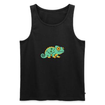 Chamäleon - Männer Premium Bio Tank Top - Schwarz - Vorne - AI Model Male 178 light (178cm)
