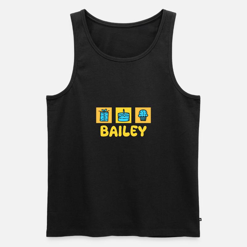 Vorname Bailey - Männer Premium Bio Tank Top - Schwarz