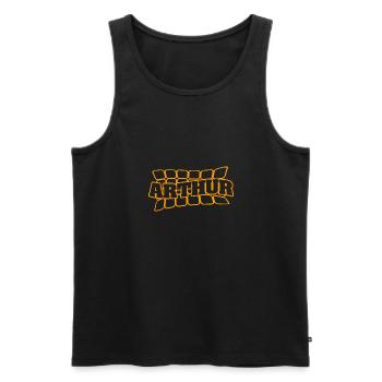 Name Arthur - Men's Premium Organic Tank Top - black - Front - AI Model Male 178 light (178cm)