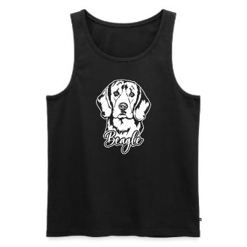 BEAGLE Hundeportrait Hund Hunde Wilsigns Jagdhund - Männer Premium Bio Tank Top - Schwarz - Vorne - Michal (187cm)